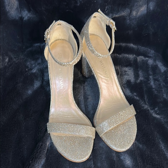 Stuart Weitzman Shoes - Stuart Weitzman Gold Mesh 3” Heels